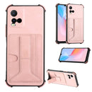 For vivo Y33s/Y21 2021/Y21s 2021 Dream Holder Card Bag Shockproof Phone Case(Rose Gold)