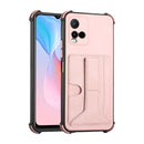 For vivo Y33s/Y21 2021/Y21s 2021 Dream Holder Card Bag Shockproof Phone Case(Rose Gold)