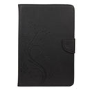 For Samsung Galaxy Tab A8 10.5 2021 X200 / X205 Butterfly Flower Embossing Pattern Leather Tablet Case(Black)