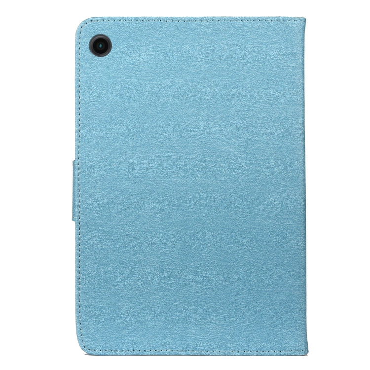For Samsung Galaxy Tab A8 10.5 2021 X200 / X205 Butterfly Flower Embossing Pattern Leather Tablet Case(Blue)