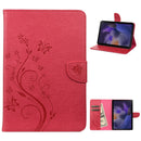 For Samsung Galaxy Tab A8 10.5 2021 X200 / X205 Butterfly Flower Embossing Pattern Leather Tablet Case(Magenta)
