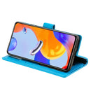 For Xiaomi Redmi Note 11 Pro 4G Global Totem Flower Embossed Leather Phone Case(Blue)