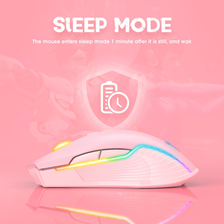 ONIKUMA CW905 2.4G RGB Lighting Wireless Mouse(Pink)