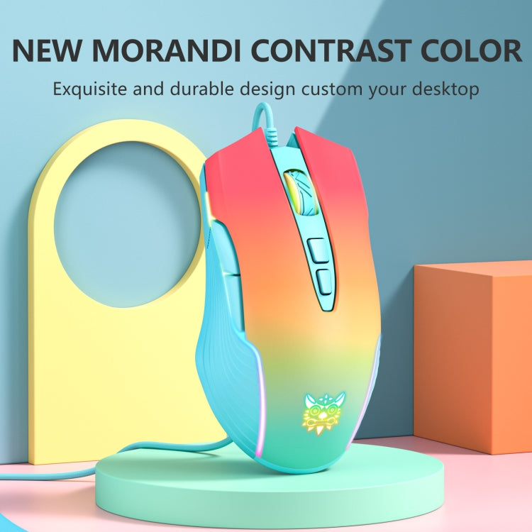 ONIKUMA CW905 RGB Lighting Wired Mouse(Red Orange Green)