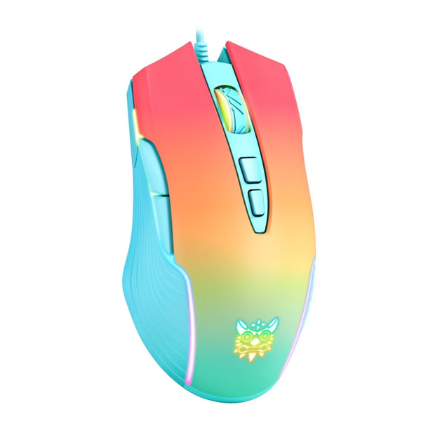 ONIKUMA CW905 RGB Lighting Wired Mouse(Red Orange Green)