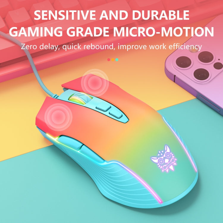 ONIKUMA CW905 RGB Lighting Wired Mouse(Red Orange Green)
