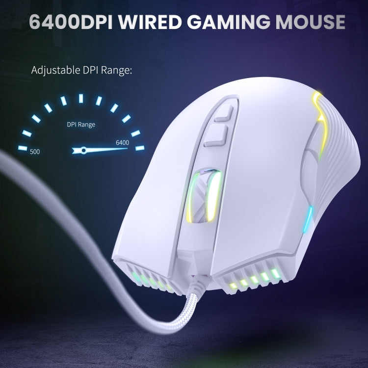 ONIKUMA CW905 RGB Lighting Wired Mouse(White)
