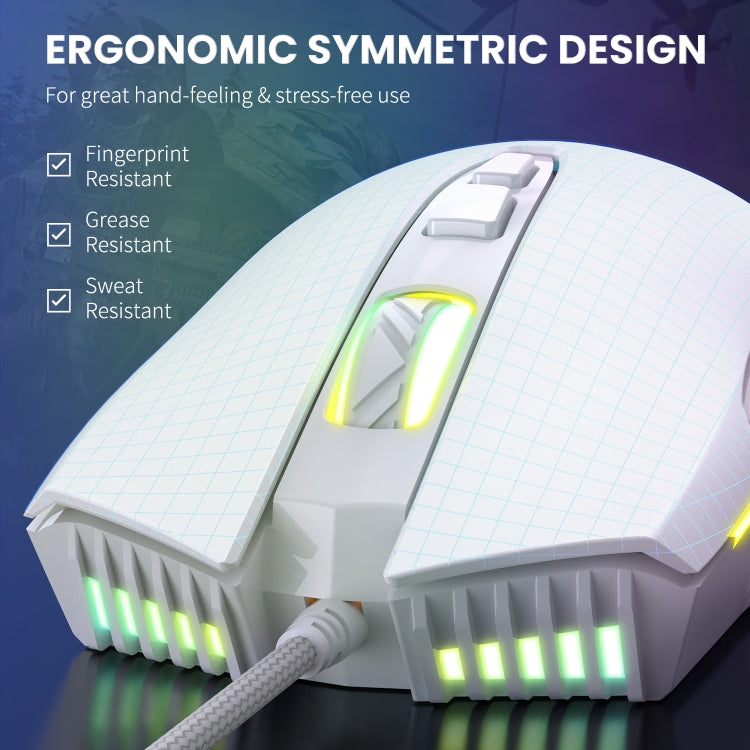 ONIKUMA CW905 RGB Lighting Wired Mouse(White)