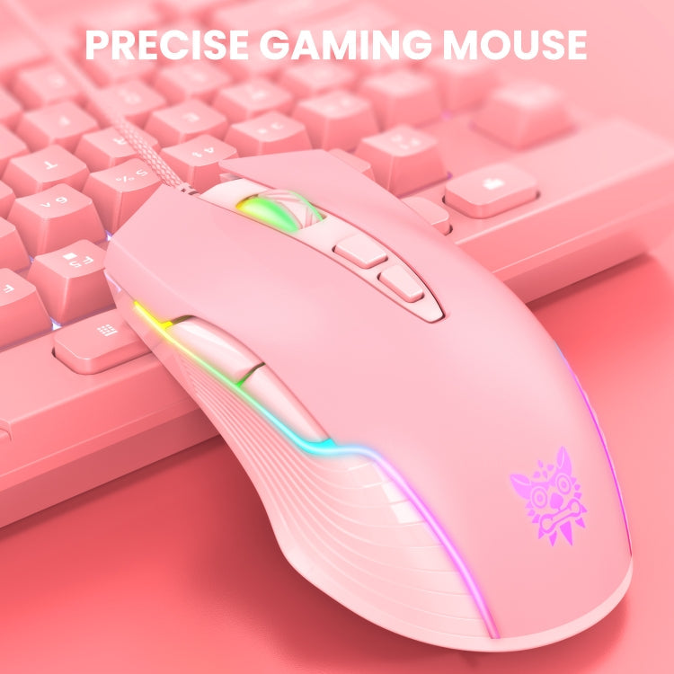 ONIKUMA CW905 RGB Lighting Wired Mouse(Pink)