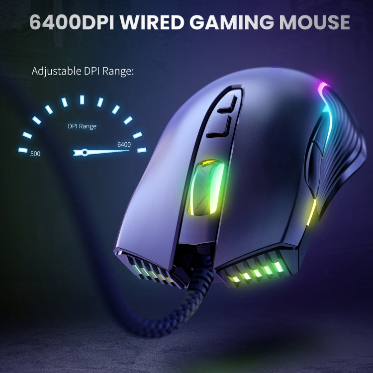 ONIKUMA CW905 RGB Lighting Wired Mouse(Black)