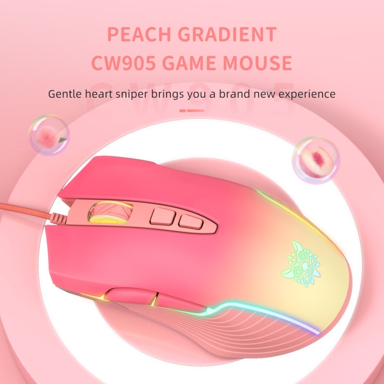 ONIKUMA CW905 RGB Lighting Wired Mouse(Peach)