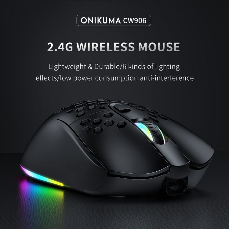 ONIKUMA CW906 2.4G RGB Lighting Wireless Mouse(Black)