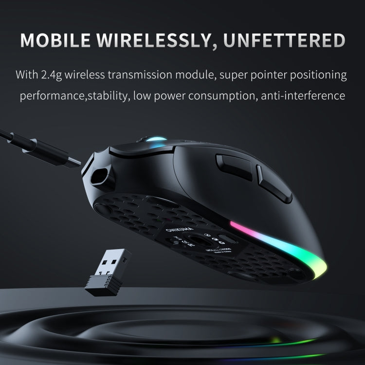 ONIKUMA CW906 2.4G RGB Lighting Wireless Mouse(Black)
