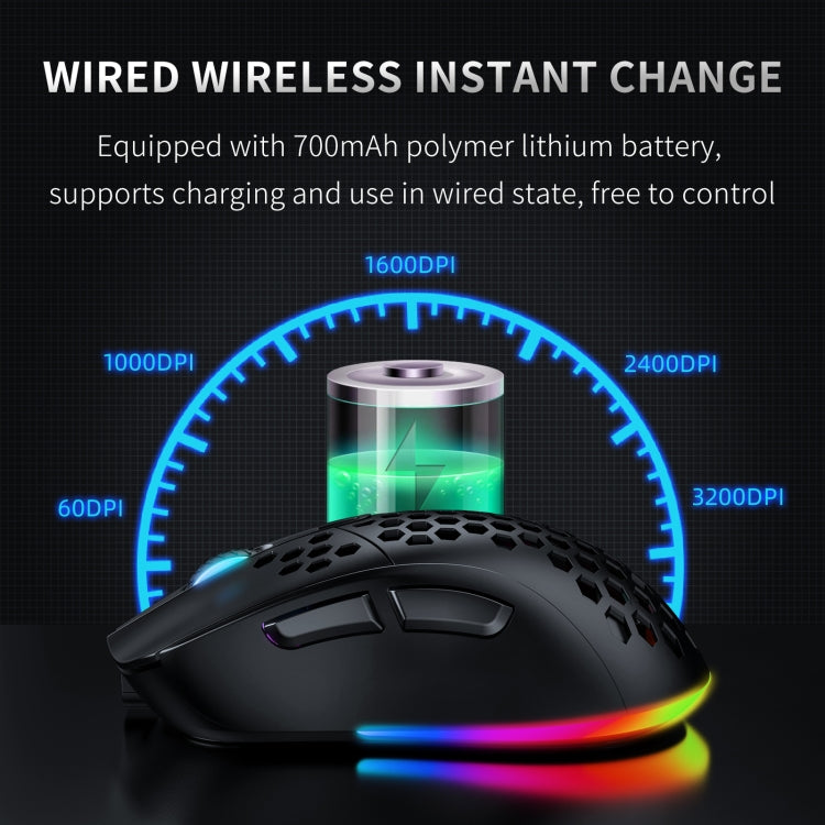 ONIKUMA CW906 2.4G RGB Lighting Wireless Mouse(Black)
