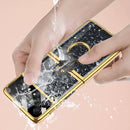For Samsung Galaxy Z Flip3 5G GKK Integrated Plating Nacre Phone Case with Ring(Purple)