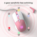 ONIKUMA CW916 RGB Lighting Wired Mouse(White Pink)