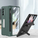 For Samsung Galaxy Z Fold3 5G GKK Integrated Magnetic Full Coverage Phone Flip Case with Pen Slot(Grey)