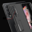 For Samsung Galaxy Z Fold3 5G GKK Ultra-thin PC Phone Flip Case with Holder & Side Pen Slot(Mist Gold)