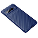 For Google Pixel 7 Pro Carbon Fiber Texture Shockproof TPU Phone Case(Blue)