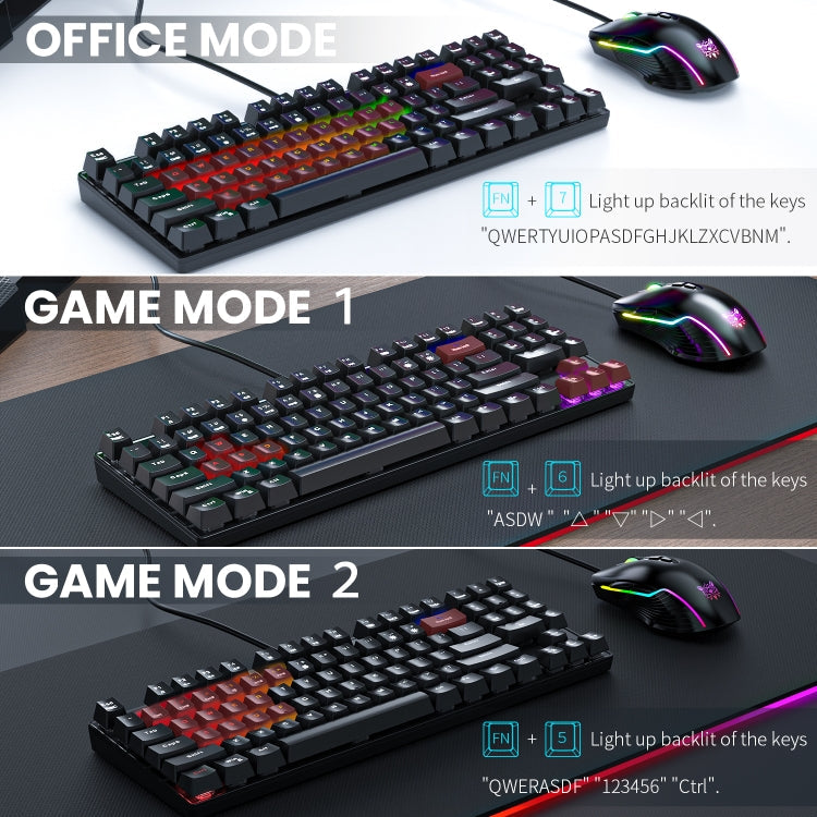 ONIKUMA G26+CW905 RGB Lighting Wired Keyboard Mouse Set(Black)