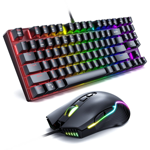 ONIKUMA G26+CW905 RGB Lighting Wired Keyboard Mouse Set(Black)