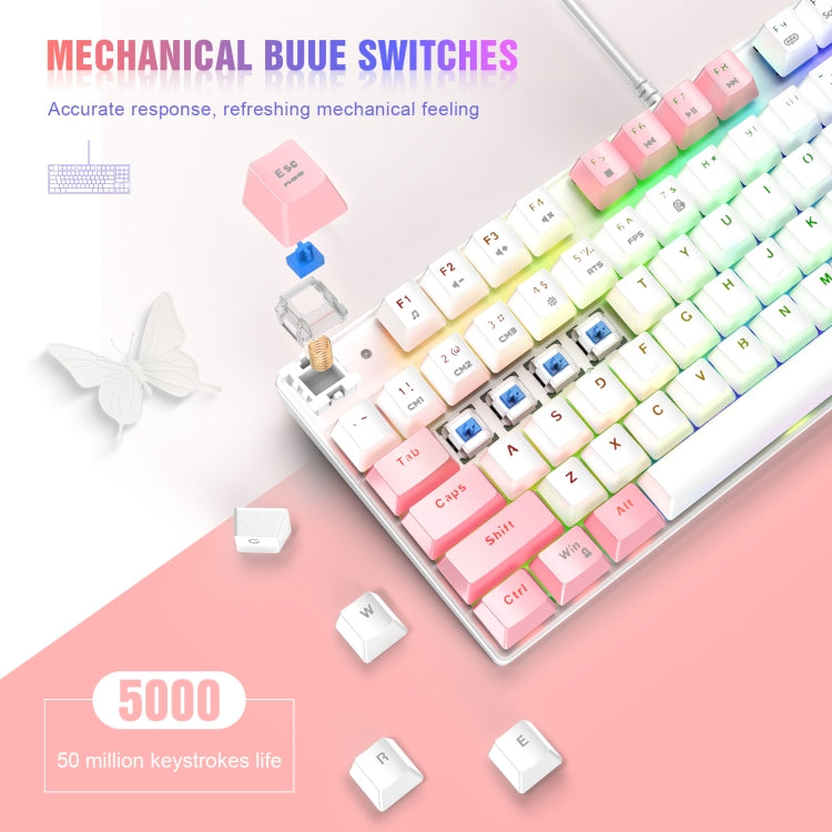 ONIKUMA G26+CW916 RGB Lighting Wired Keyboard Mouse Set(White Pink)