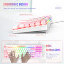 ONIKUMA G26+CW916 RGB Lighting Wired Keyboard Mouse Set(White Pink)