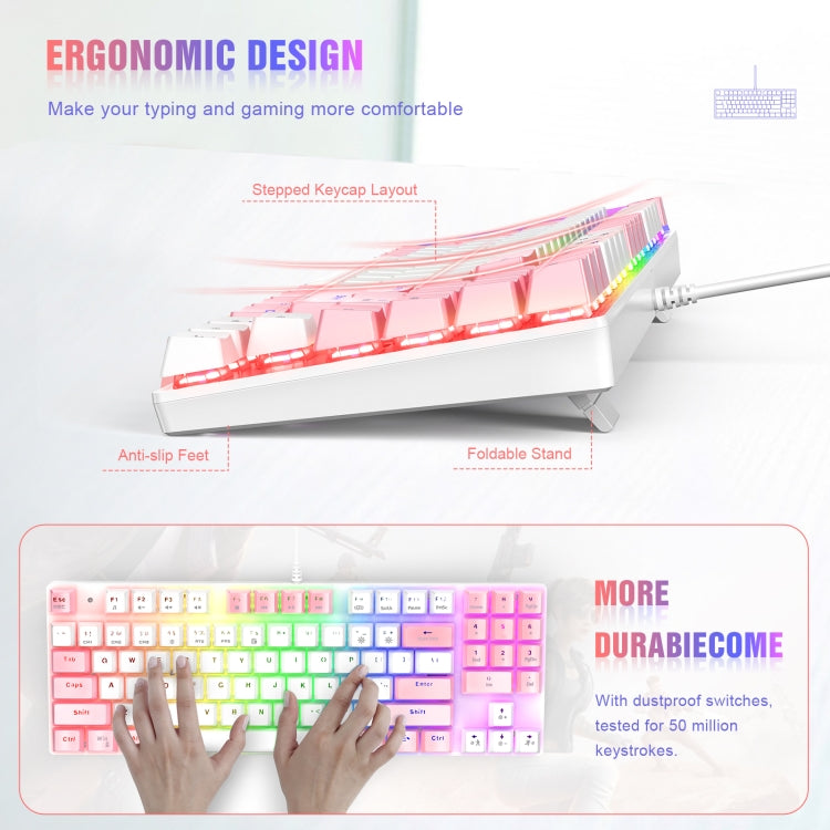 ONIKUMA G26+CW916 RGB Lighting Wired Keyboard Mouse Set(White Pink)
