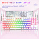 ONIKUMA G26+CW916 RGB Lighting Wired Keyboard Mouse Set(White Pink)