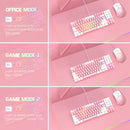 ONIKUMA G26+CW916 RGB Lighting Wired Keyboard Mouse Set(Pink White)