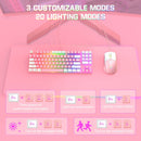 ONIKUMA G26+CW916 RGB Lighting Wired Keyboard Mouse Set(Pink White)