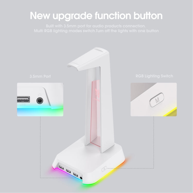 ONIKUMA ST-2 RGB Lighting Headset Holder Stand(White)