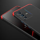 For vivo V23 5G GKK Three Stage Splicing PC Phone Case(Black Red)
