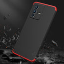 For vivo V23 5G GKK Three Stage Splicing PC Phone Case(Black Red)