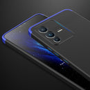 For vivo V23 5G GKK Three Stage Splicing PC Phone Case(Black Blue)