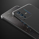 For vivo V23 5G GKK Three Stage Splicing PC Phone Case(Black Silver)