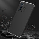 For vivo V23 5G GKK Three Stage Splicing PC Phone Case(Black Silver)