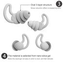 iMeBoBo A1 Shark Fin Version Nano Silicone Sleeping Noise Reduction Earplugs, Style:Three Layer(Grey)
