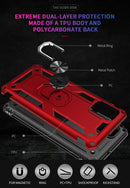 For Galaxy A71 Shockproof TPU + PC Protective Case with 360 Degree Rotating Holder(Blue)