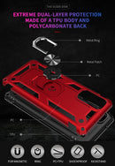 For Galaxy S20 Shockproof TPU + PC Protective Case with 360 Degree Rotating Holder(Rose Gold)