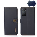 For Xiaomi Redmi Note 11 Pro 5G / 4G KHAZNEH Custer Genuine Leather RFID Phone Case(Blue)