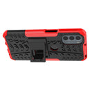 For Motorola Moto G31 / G41 Tire Texture TPU + PC Phone Case with Holder(Red)