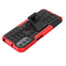 For Motorola Moto G31 / G41 Tire Texture TPU + PC Phone Case with Holder(Red)