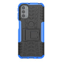 For Motorola Moto G31 / G41 Tire Texture TPU + PC Phone Case with Holder(Blue)