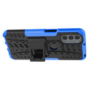 For Motorola Moto G31 / G41 Tire Texture TPU + PC Phone Case with Holder(Blue)