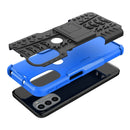 For Motorola Moto G31 / G41 Tire Texture TPU + PC Phone Case with Holder(Blue)
