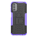 For Motorola Moto G31 / G41 Tire Texture TPU + PC Phone Case with Holder(Purple)