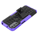 For Motorola Moto G31 / G41 Tire Texture TPU + PC Phone Case with Holder(Purple)