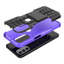 For Motorola Moto G31 / G41 Tire Texture TPU + PC Phone Case with Holder(Purple)