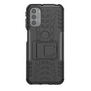 For Motorola Moto G31 / G41 Tire Texture TPU + PC Phone Case with Holder(Black)